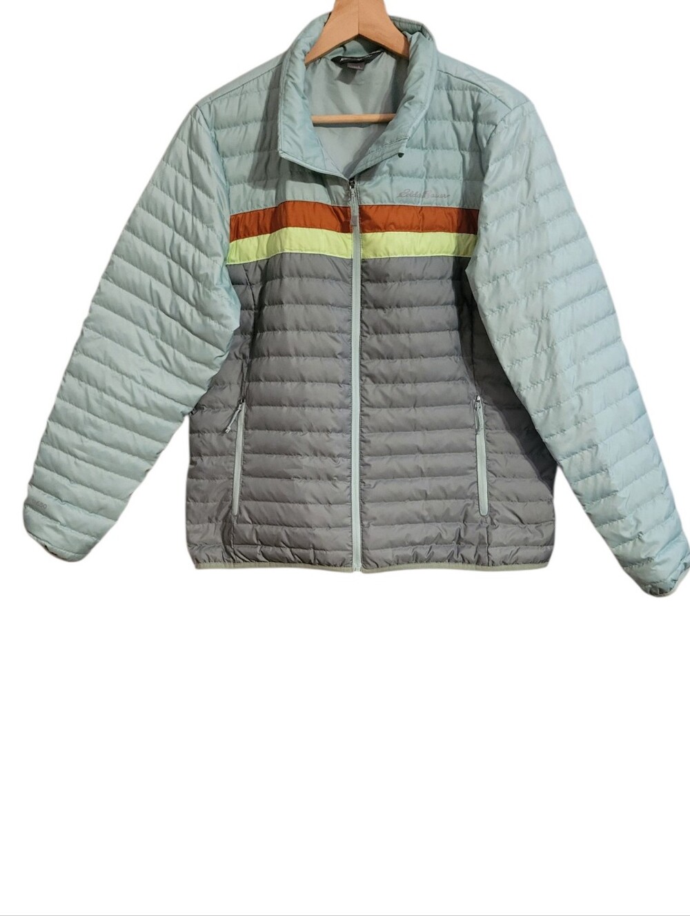 Eddie Bauer Green Quilted Down Filled Puffer Jacket